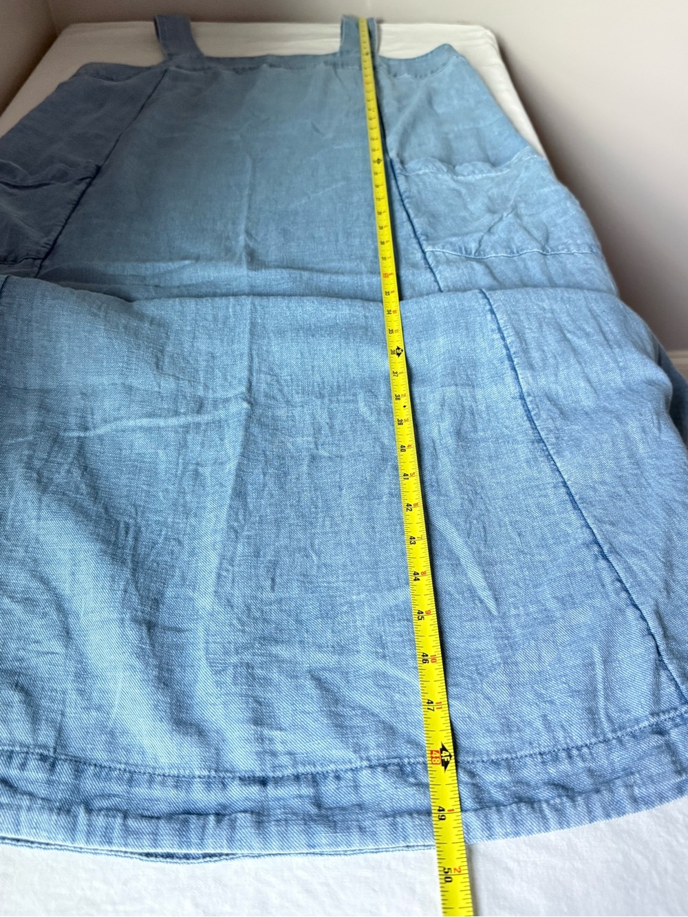 Pure Jill Indigo J Jill 100% Cotton Apron Pinafore Jumper Maxi Dress M - Picture 14 of 14